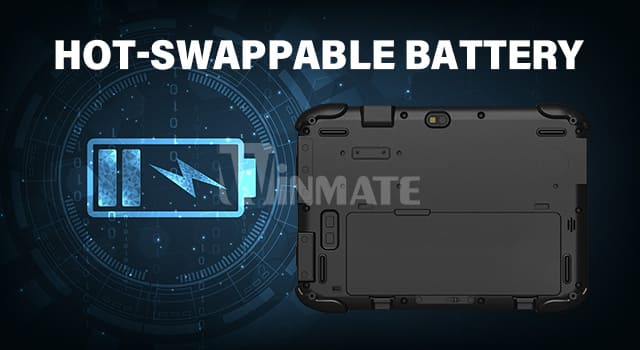 The S101MT rugged tablet features a removable battery with optional hot-swap functionality for uninterrupted operation in remote field environments.